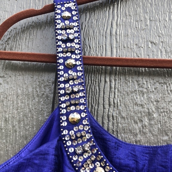 Laundry by Shelli Segal blue bling dress size 6 - Picture 3 of 13